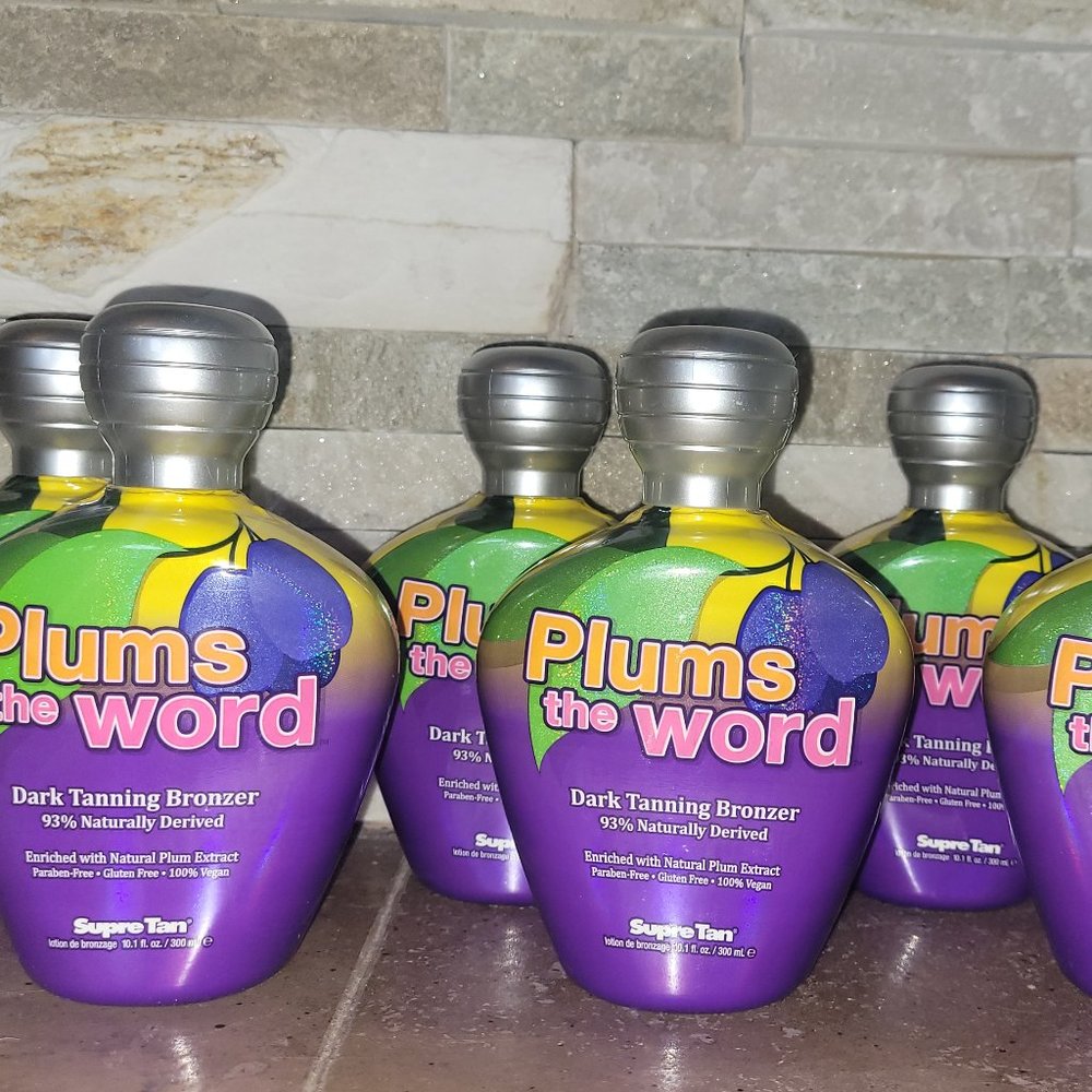 (6 Bottles - ) Tan PLUMS THE WORD Plum Dark Bronzer Indoor Tanning Bed Lotion